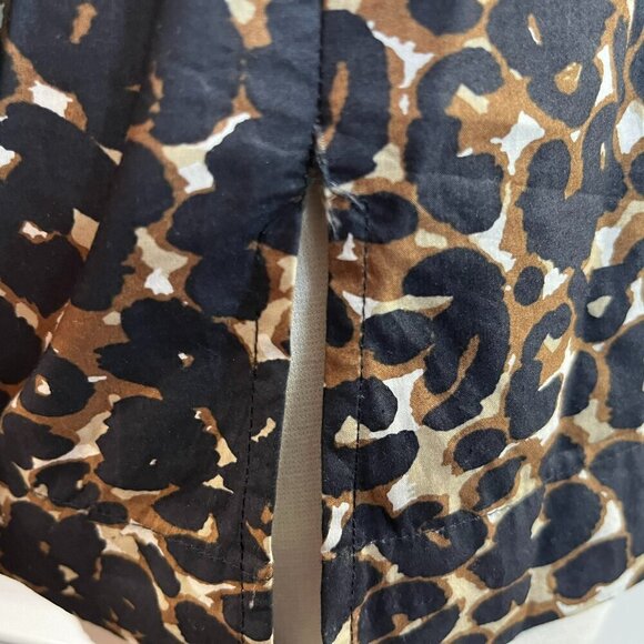 Michael Kors Women's Animal Print Lace Up Neck Blouse - Size Small - Picture 6 of 6